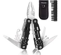 PMELCXD Pinces Multifonctions, Couteau Suisse Outil de Poche Multifonction, avec Embouts de Tournevis, Couteau de Poche avec Poignée ergono - Noir