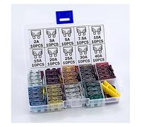 PMFC 100 pièces fusibles de voiture moyens 2A 3A 5A 7.5A 10A 15A 20A 25A 30A 40A + ampli à pince avec boîte assortiment fusible à lame automatique SUV Câblage de protection