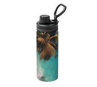 Pmhmer Bouteille d'eau isotherme de sport des îles des Caraïbes, légère et étanche, adaptée pour les voyages en plein air, simple et élégante, blanc