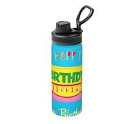 Pmhmer Bouteille d'eau isotherme de sport Happy Birthday Balloon de 532 ml, légère et étanche, adaptée pour les voyages en plein air, simple et élégante.