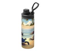 Pmhmer Bouteille d'eau isotherme de sport Turtles On The Beach, légère et étanche, adaptée pour les voyages en plein air, simple et élégante.