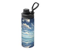 Pmhmer Bouteille d'eau isotherme de sport White Clouds Over The Sea de 532 ml, légère et étanche, adaptée pour les voyages en plein air, simple et élégante.