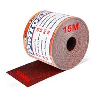 PMIQSA Rouleau De Papier Abrasif Grain 120, 93 mm X 15 M Papier De Verre En Toile éMeri à Base De Tissu, Papier Abrasif à L'Oxyde D'Aluminium Pour Polissage, DéRouillage, Finition