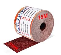 PMIQSA Rouleau De Papier Abrasif Grain 60, 93 mm X 15 M Papier De Verre En Toile éMeri à Base De Tissu, Papier Abrasif à L'Oxyde D'Aluminium Pour Polissage, DéRouillage, Finition