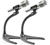 Pmks8X2 Lot De 2 Pieds De Microphone De Bureau Universels Réglables ¿ Support De Micro À Profil Bas Avec Support Flexible En Col De Cygne De 20,6 Cm Et Base En Forme De U ¿ Dessus De Table,[Q1219]