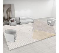 Pmnadfdag Tapis Salon 160 x 280 cm Grand Doux et Antidérapant Tapis Lavable,pour Chambre Adulte et Ado Cuisine Entrée Tapis Lignes géométriques Modernes Gris Jaune