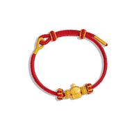 pmnjna Bracelet tressé rouge en argent pur 999 représentant les douze signes du zodiaque - Bijou haut de gamme for l'année du Cheval(Rooster)