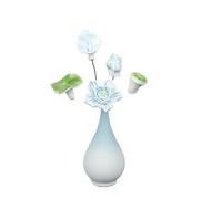pmnjna Elegant Chinese-Style Ceramic Vase with Artificial Flowers - Perfect Living Room Decorative Ornament(Blue Snow,Large Size)