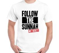 PMNXCVS Follow The SUNNAH Religious Slogan Art Graphic Design T-Shirt 100% Cotton(Small)
