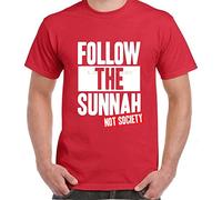 PMNXCVS Follow The SUNNAH Religious Slogan Art Graphic Design T-Shirt (Medium)