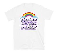PMNXCVS Gay Pride Coming Out Come Out and Play Short-Sleeve Unisex T-T-Shirts à Manches Courtes(Large)
