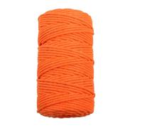 Pmnzdy Corde en coton naturel pour macramé - 100 m - 4 mm - Corde en coton coloré - Pour tricot, macramé, tissage, décoration, bricolage, artisanat, orange