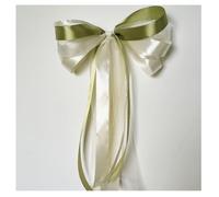 Pmnzdy Lot de 4 nœuds décoratifs pour antenne de voiture - 36 cm - Décoration de voiture de mariage - Rétroviseur - Poignée de porte - Pour mariage, fête, voiture - Vert clair