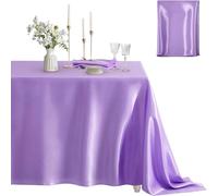 Pmnzdy Nappe en satin rectangulaire 152 x 213 cm - Décoration de table pour mariage, fête, banquet, vacances, pique-nique, Noël, Halloween - Violet