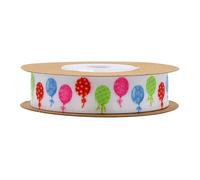 Pmnzdy Ruban Happy Birthday pour enfants, garçons et filles, 10 m, ruban décoratif en gros-grain avec ballons « Happy Birthday » à motif de ballons - 1,5 cm