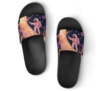 pmoyh Cosmonautes Star Moon Claquettes Unisexe Pantoufles de Bain Antidérapantes Sandales Chaussons de Maison Slide 41