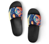 pmoyh Garçon des étoiles, cosmonautes Claquettes Unisexe Pantoufles de Bain Antidérapantes Sandales Chaussons de Maison Slide 37