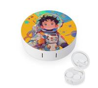pmoyh Garçon, Espace et cosmonautes Etui pour Lentilles de Contact Boite à Lentilles de Contact pour Maison Voyage 8x8cm