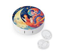 pmoyh Star Garçons cosmonautes Etui pour Lentilles de Contact Boite à Lentilles de Contact pour Maison Voyage 8x8cm