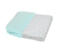 PMP Lot 2 Draps Housse Jersey Imprime Aqua Etoile 70X140 cm