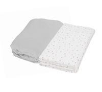 PMP Lot 2 Draps Housse Jersey Imprime Perle / Coeur 70X140 cm