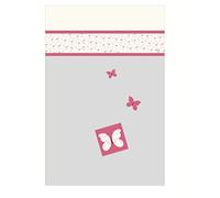 PMP Plaid Ultra Doux Imprimée Betty le Papillon 100X140 cm Rose / Ecru