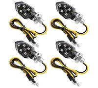 Pmqs 4 Pièces Clignotant Moto LED 12V Universel Indicateurs LED Moto Étanche IP65 Mini Clignotants 5-LED Haute Luminosité pour Scooter Moped Quad Off-Road Ambre Facile à Installer