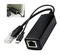 Pmqs Gigabit PoE Splitter Type C 5V 3A, 48V PoE vers USB-C 5V 3A Sortie IEEE 802.3af/at 10 100 1000 Mbps pour Raspberry Pi 3B, Tablettes, Dropcam Power par Ethernet USB Répartiteur