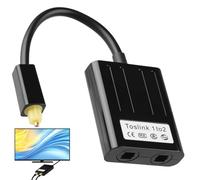 Pmqs Toslink Répartiteur 1 en 2 Sorties, Répartiteur Cable Fibre Optique Audio, Adaptateur Optique Numérique SPDIF Diviseur de Câble pour TV, DVD Amplificateur Barre De Son