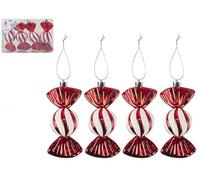 PMS 513725 Décorations de Noël en sucre d'orge | Rouge/blanc | 1 pièce de Noël