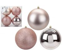 PMS Boule de Noël 513497Z - Or Rose - Lot de 4 à 15 cm