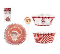 PMS Lot de 12 décorations de gâteaux et caissettes pour cupcakes Motif elfes
