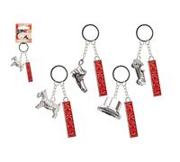 PMS Porte-clés avec pendentif monopole en 3D 4 cm design assorti accessoire élégant et à collectionner - Couleur argent et rouge