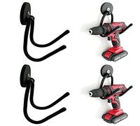 Pmsanzay Lot de 2 supports magnétiques pour outils de perceuse électrique, porte-outils de garage, grands crochets utilitaires magnétiques robustes avec revêtement en caoutchouc, pas de rayures, pas