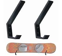 Pmsanzay Lot de 2 supports muraux de rangement pour snowboard, crochets pour organiser vos bâtons de ski, sacs, bottes, casques, lunettes, gants, et plus d'équipement,Facile à installer,Sans planche