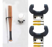 Pmsanzay Lot de 2 Supports muraux pour Batte de Baseball et Ballon de Softball - Support Mural en Plastique/Caoutchouc de Protection/Installation Facile - (Pas de Batte de Baseball et de Ballon)