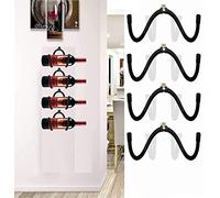 Pmsanzay Lot de 4 casiers à vin muraux avec protection en caoutchouc (pas de rayures) - pour la décoration de la maison et de la cuisine, salle à manger, bar - Économisez de l'espace sur le sol.
