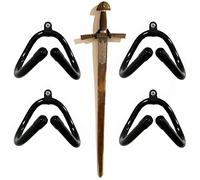 Pmsanzay Lot de 4 mini crochets muraux réglables - Solides et flexibles - S'adapte à toutes les formes et tailles - Pour épée, poignard, hache, épée, keyblade, etc.