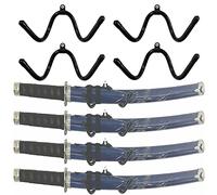 Pmsanzay Lot de 4 mini supports muraux pour épée, support d'épée, crochet d'épée, support de suspension - Robuste mais assez flexible pour s'adapter aux lames de n'importe quelle taille et style - Pas