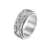 PMTIER Bague vintage en acier inoxydable pour homme avec gravure œil de Dieu Noir/doré/argenté, 11, Acier inoxydable, Métal.