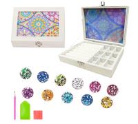 Pmueuff Artisanat avec Motifs de Mandala, Cadeaux Girls, Peinture Créative en Diamant pour Enfants 5 à 12 Ans, Boîte de Bijoux de Peinture de Diamant Bricolage, Cadeaux Idéaux