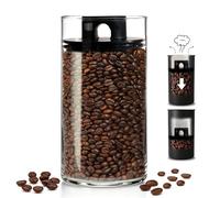 Pmueuff Boîte à Café en Verre, 2000ML Boite a Cafe Hermetique avec Couvercle sous Vide Boites Cafe Grain sans BPA, Boîte de Conservation Hermétique pour Café, Thé, Sucre, Collation