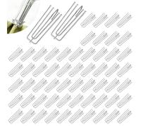 Pmueuff Crochets de Rideaux Plissés, 60 Pcs Crochét Rideaux en Acier Inox avec 4 Broches Cróchets à Plis de Rideau Accroche Rideau Métal pour Rideeux Tringles Fermoirs Coulissants Crochats de Draperie