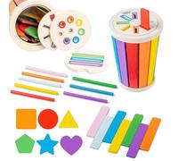 Pmueuff Jeux Montessori 1 2 3 Ans, 3 en 1 Jouet Enfant 1 2 3 Ans Jeux de Tri Montessori en Bois, Apprendre Couleurs et Formes Sensoriel Jeu Educatif Motricité Fine Cadeaux pour Garçons Filles