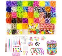 Pmueuff Kit de 3500+ Elastique Bracelet pour Enfants de 8 à 11 Ans pour Enfants, élastiques en Loom Bands, élastique pour Bracelet avec 40 Couleurs et Lettres, Bracele Elastique Enfant Kit pour
