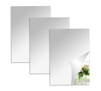 Pmueuff Miroir Mural Autocollant, 3 PCS Grand Miroir Mural Rectangulaire Acrylique Miroir Adhesif Mural Flexible Incassables Bricolage Déco Murale sans Cadre pour Salle de Bain Salon Chambre, 40x30cm