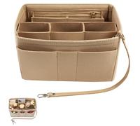 Pmueuff Organisateur de Sac à Main, Organisateur Sac a Main en Feutre avec Poches Multiples et Fermetures Eclair Organisateur Rangement Sac à Main Robuste Sac de Rangement Intérieur pour Femmes