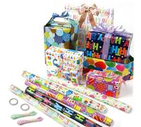 Pmueuff Papier Cadeau Anniversaire, Lot de 5 Papier Cadeau Rouleau 43 cm x 300 cm Paper Cadeau Birthday pour Enfant Rouleau Papier d'Emballage Impression Colorée pour Toutes les Fêtes d'Anniversaire