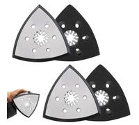 Pmueuff Plateau Ponceuse Triangulaire, Lot de 4 Plaques de Ponçage Triangulaires avec 6 Trous 93 mm Patin Ponceuse Triangulaire Accessoires pour Bois Plastiques durs Métaux, Meulage ou Polissage