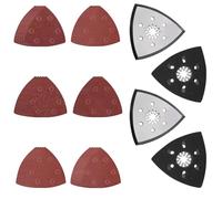 Pmueuff Triangles de Ponçage, 4 Plateau de Ponçage pour Ponceuses Delta avec Trous, 30 Papier Abrasif Ponceuse Triangulaire Papier Abrasif Grain 40 60 80 120 180 240 pour Ponceuse Multifonction